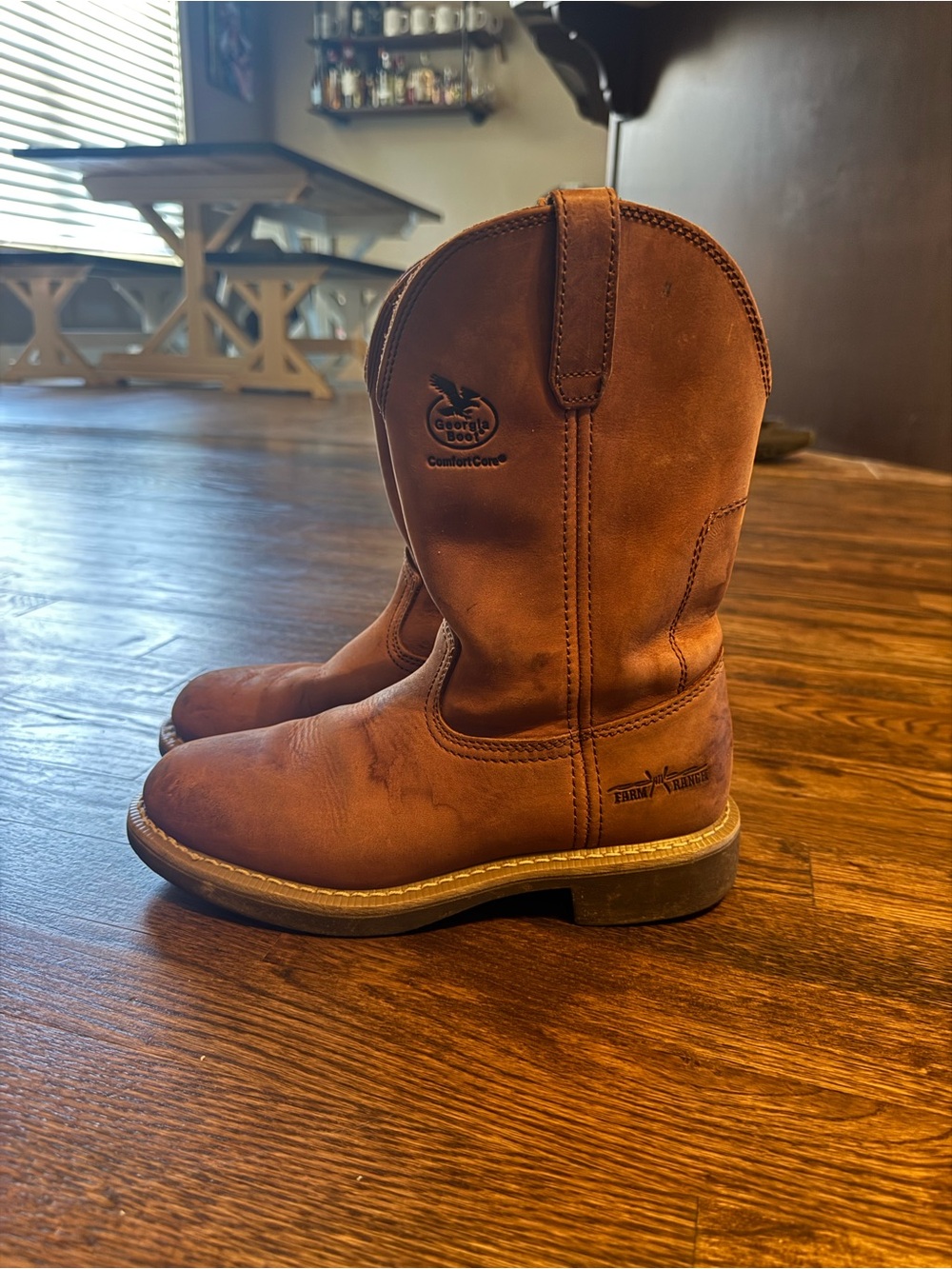 Georgia Boot Farm Ranch Brown Leather Cowboy Boots
